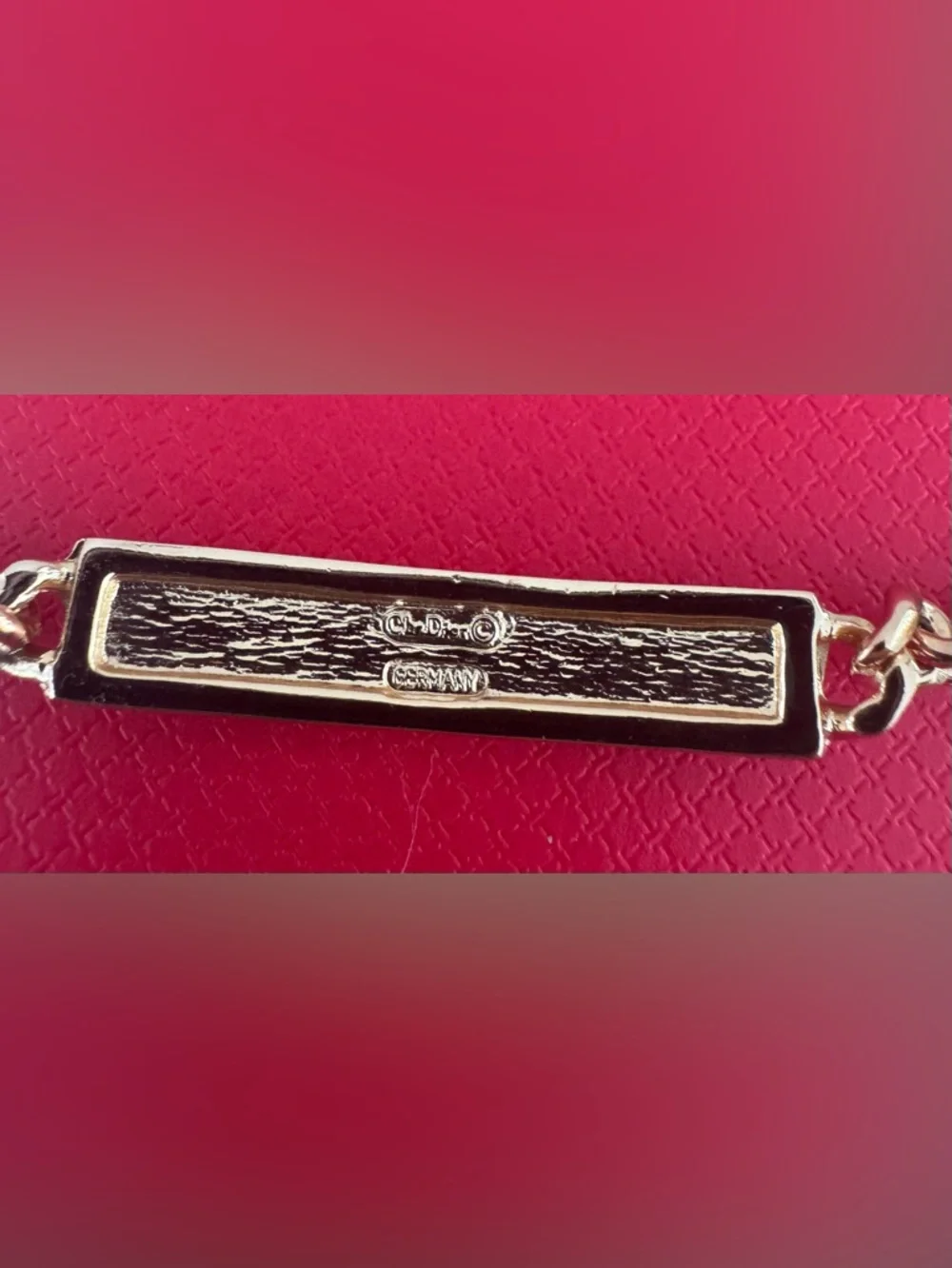 CHRISTIAN DIOR Vintage CD ID Bracelet Gold Tone 7” Germany Giftable Box - Picture 4 of 8